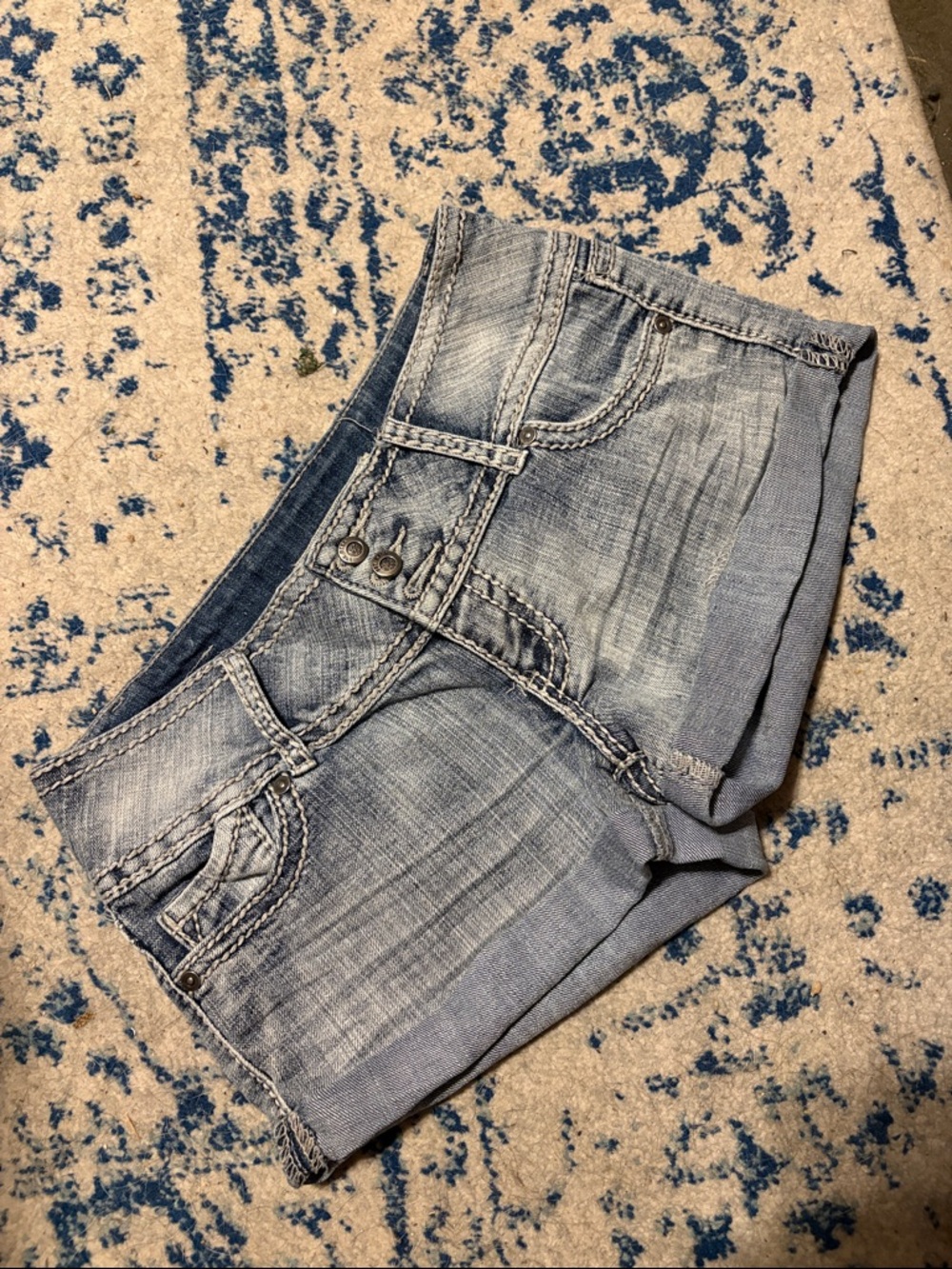 1st kiss Light Wash Denim Shorts - Signature Label